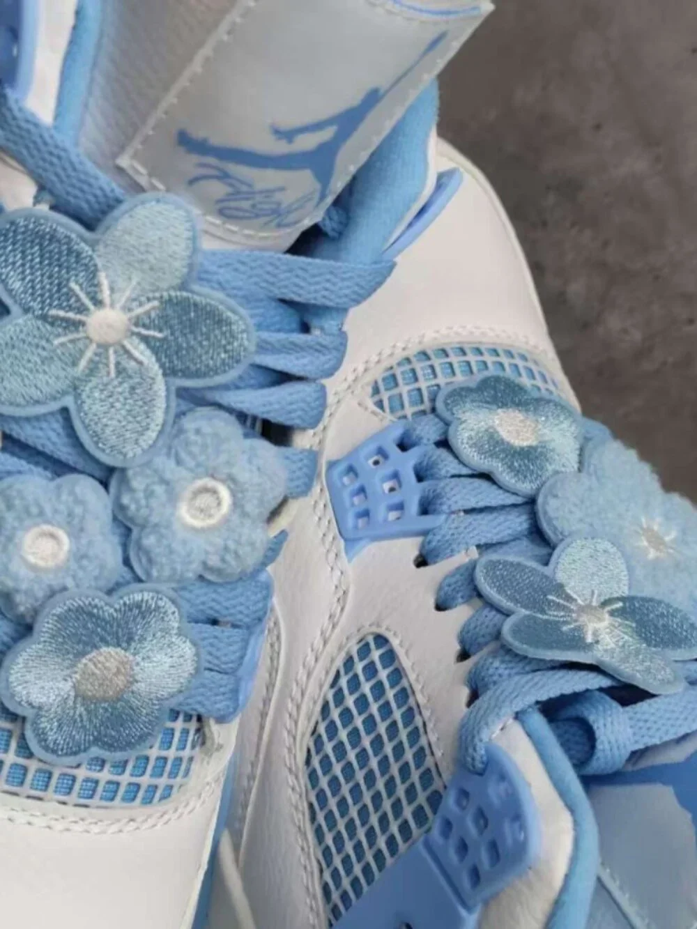 Jordan Women's White and Blue Trainers